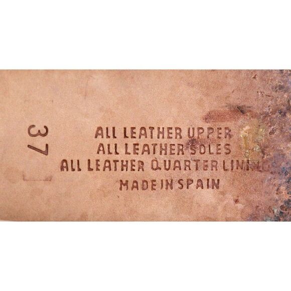 Pedro Garcia Spain BEIGE BROWN GENUINE LEATHER MID HEEL CLASSIC SHOES Sz 7/37 - Picture 9 of 10